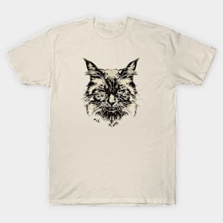 Hand drawn cat judging you. meh. T-Shirt